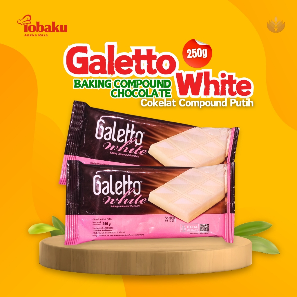 

GALETTO WHITE Baking Chocolate Compound - Cokelat Compound Putih 250g _