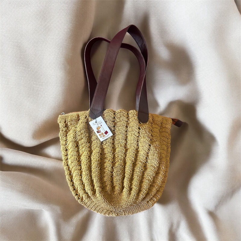 Tas Rajut Mix Kulit Rania Bag