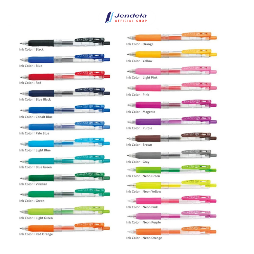 

Pulpen Zebra Sarasa Clip Pulpen Sultan Colour Pena 0,5 1,0 mm Retractable Water Based Alat Tulis Sekolah Kantor ATK