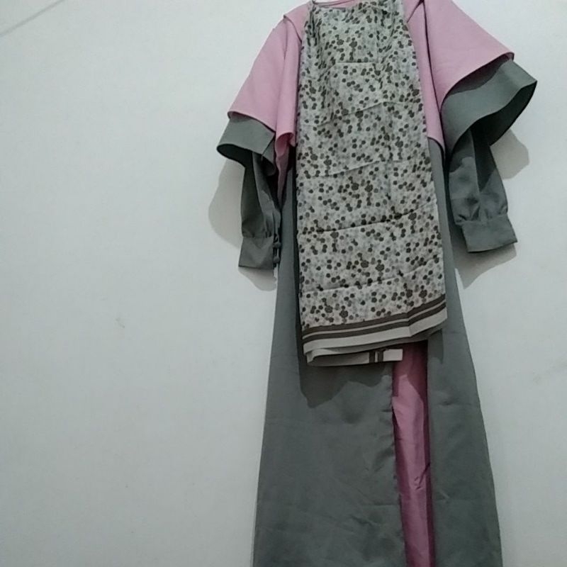 gamis Malaysia rompi + hijab
