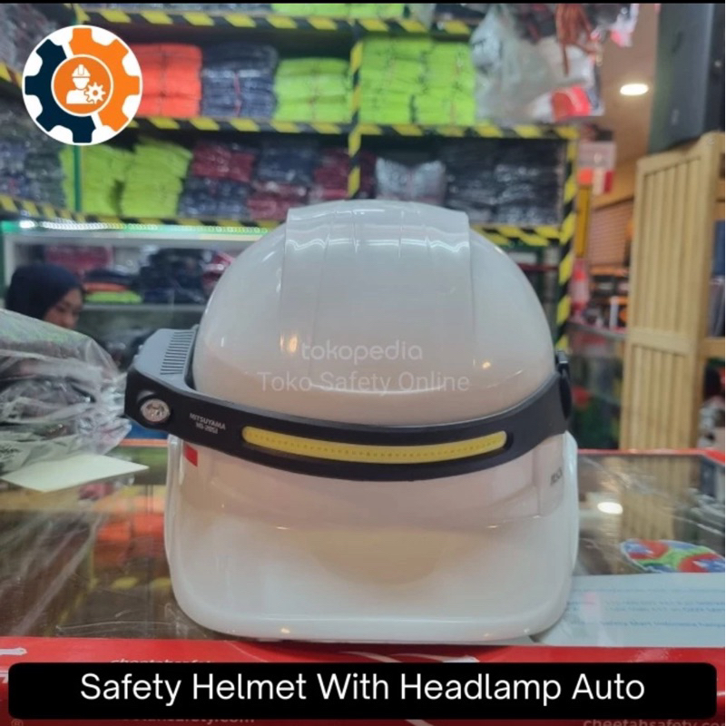 Helm Safety Diamond Vented With Headlamp - Helm Safety Dengan Senter Kepala