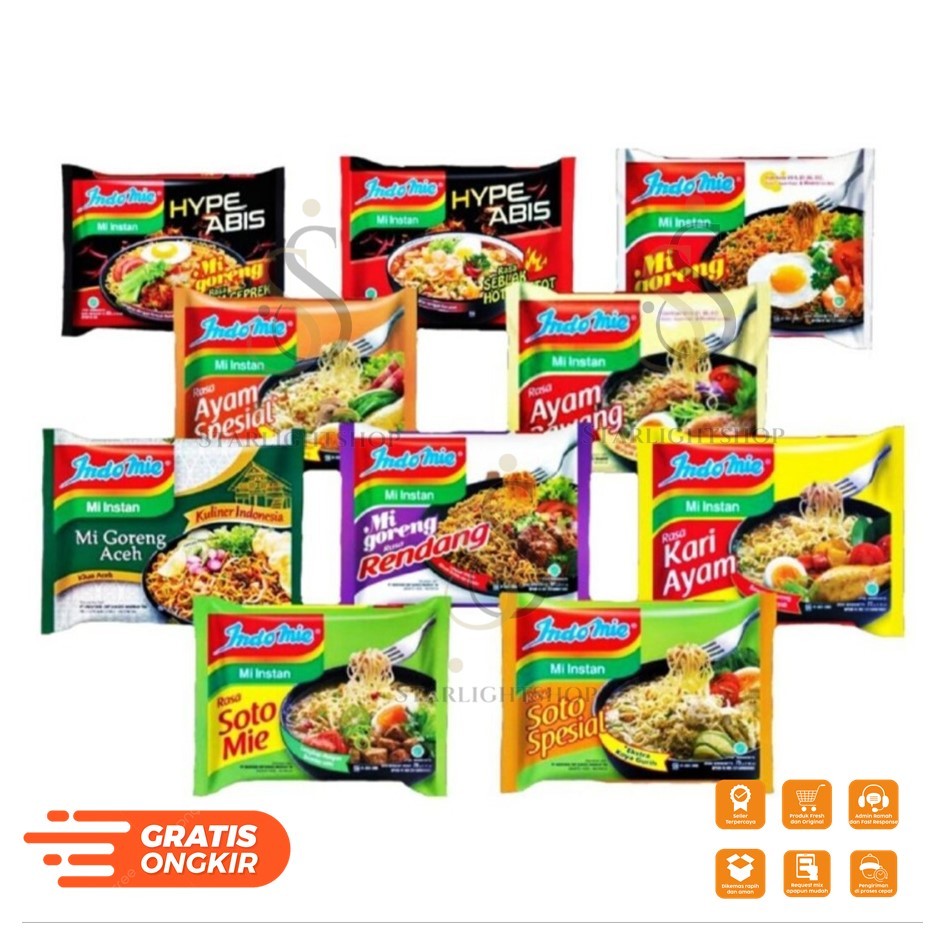 

Indomie Mie Instant / Goreng / Kuah / Indomie All Varian Rasa