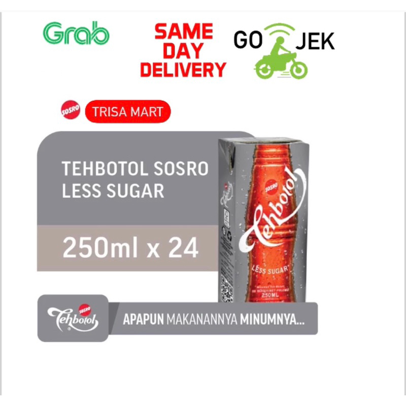 

Teh botol sosro kotak 250ml less sugar isi 24