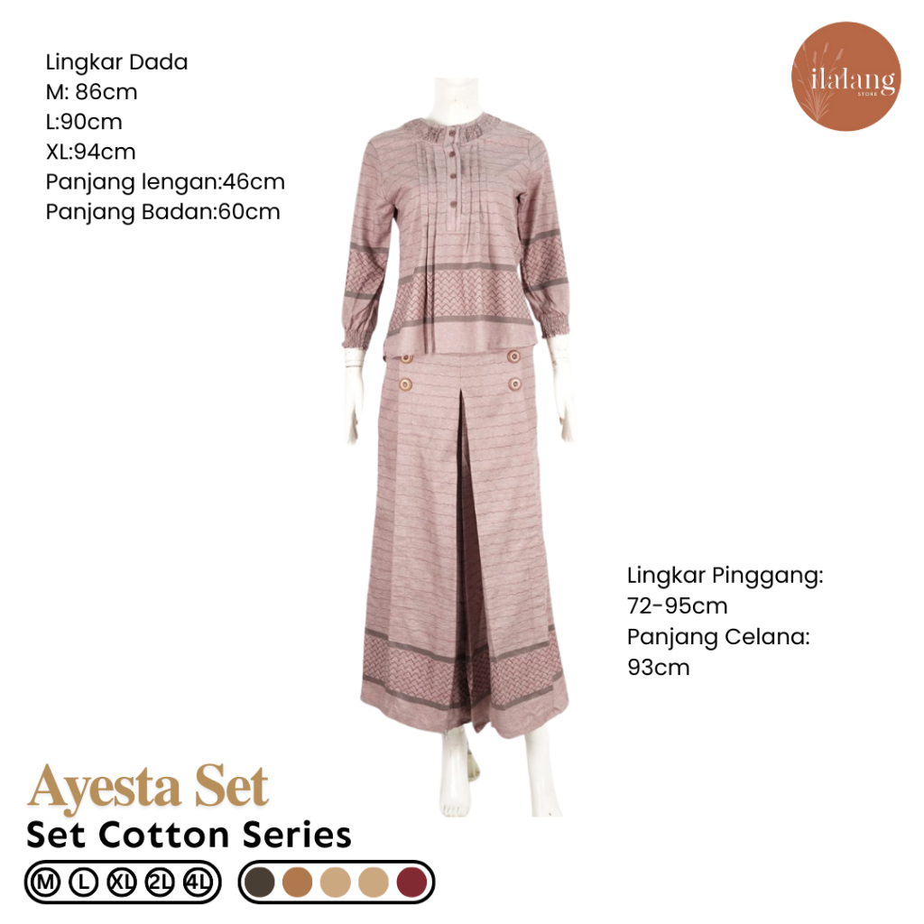 Flovia Set Kulot - Setelan Kulot Katun - Set Kulot Premium Wanita