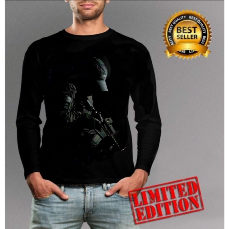 kaos lengan panjang sniper topi