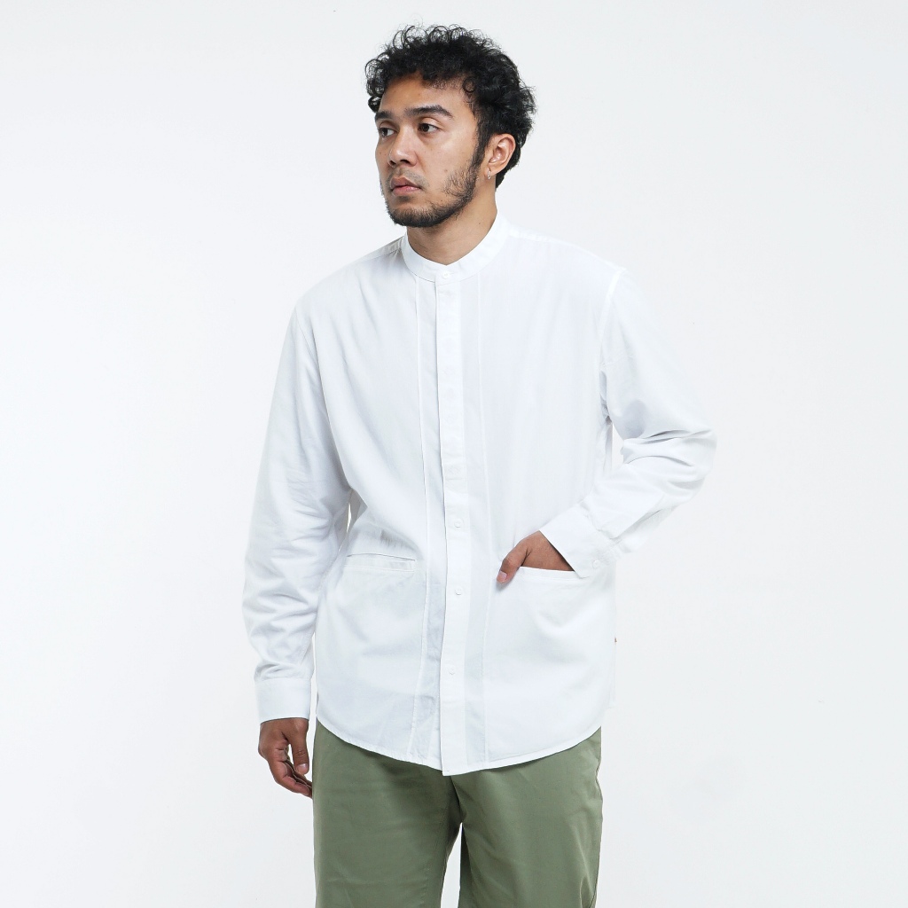 Baju Koko Original MGEE - Baju Koko Lengan Panjang Pria Original MGEE Autus CKRR 063 White