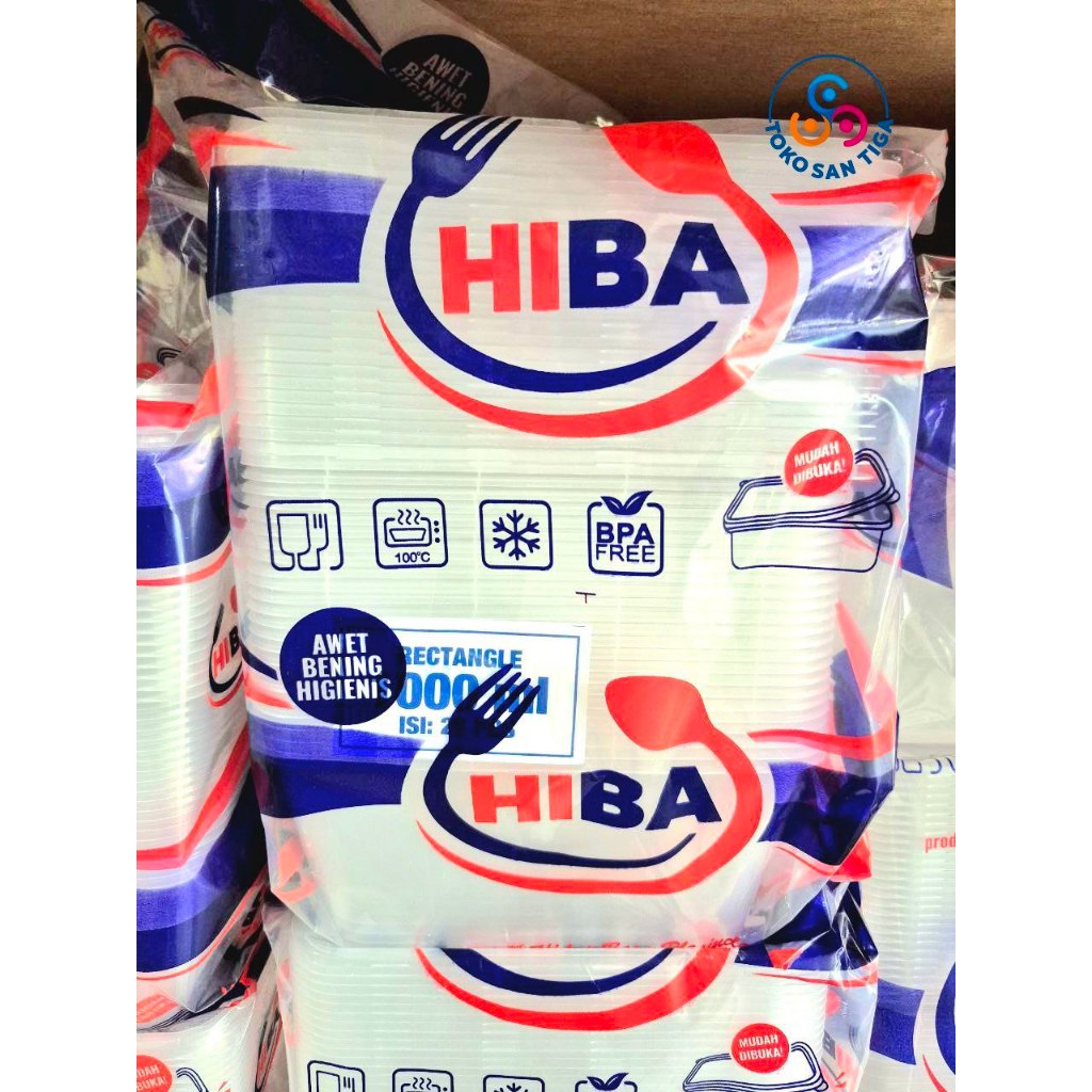 Hiba Thinwall Rectangle 1000 ml isi 25 pcs