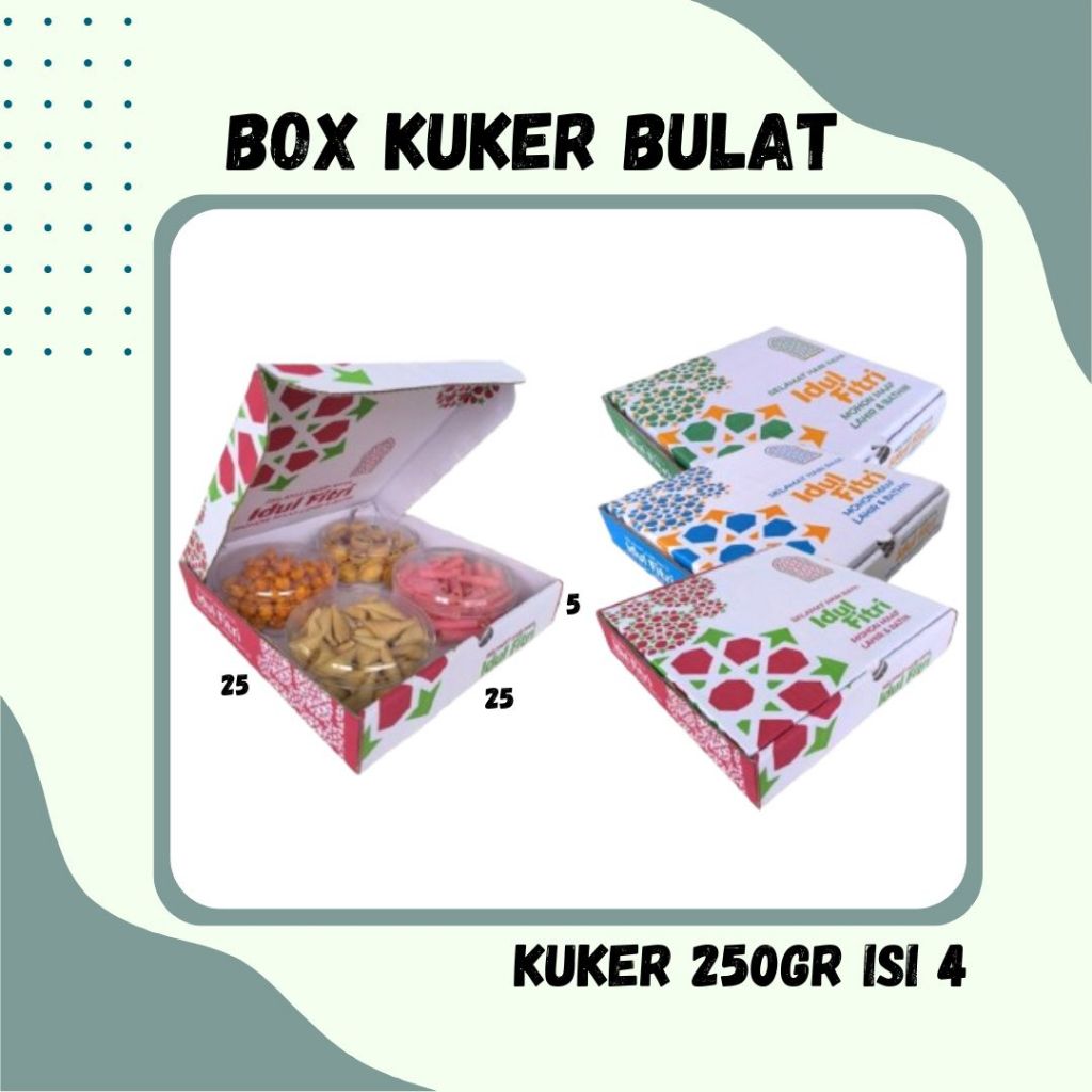 

Box Kue Kering 25x25x5 Box Pizza Kuker 250 gr Isi 4 / Kardus Packing Lipat_Depan / Kuker/ Hampers/Oleh oleh/ kue_Kering Idul Fitri Polos/Motif