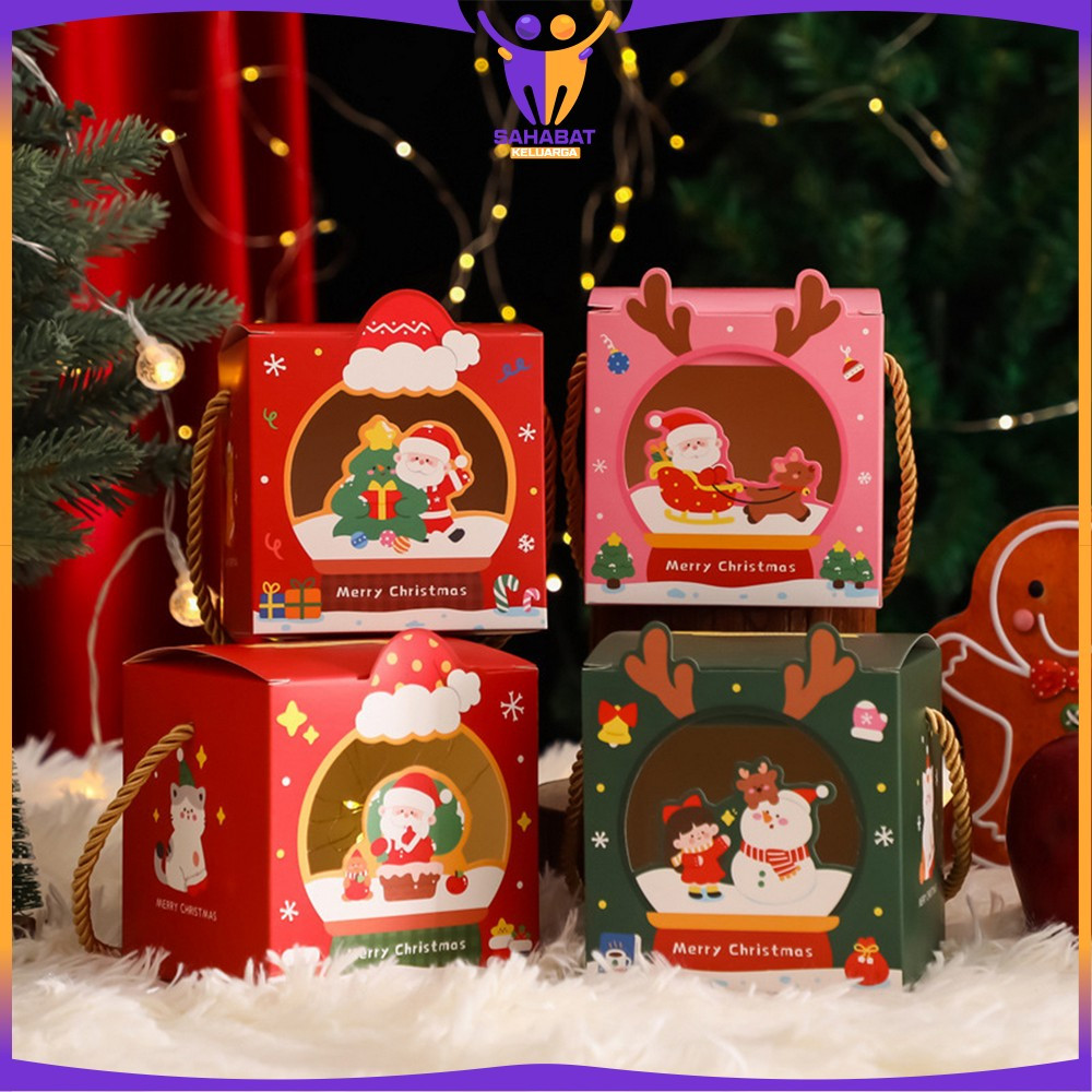 

Kotak Hampers Natal / Box Cookies Xmas Kado Natal / Kotak Kue Kering Goodie Bag Box Hampers Christmas Sahabat Keluarga C1161
