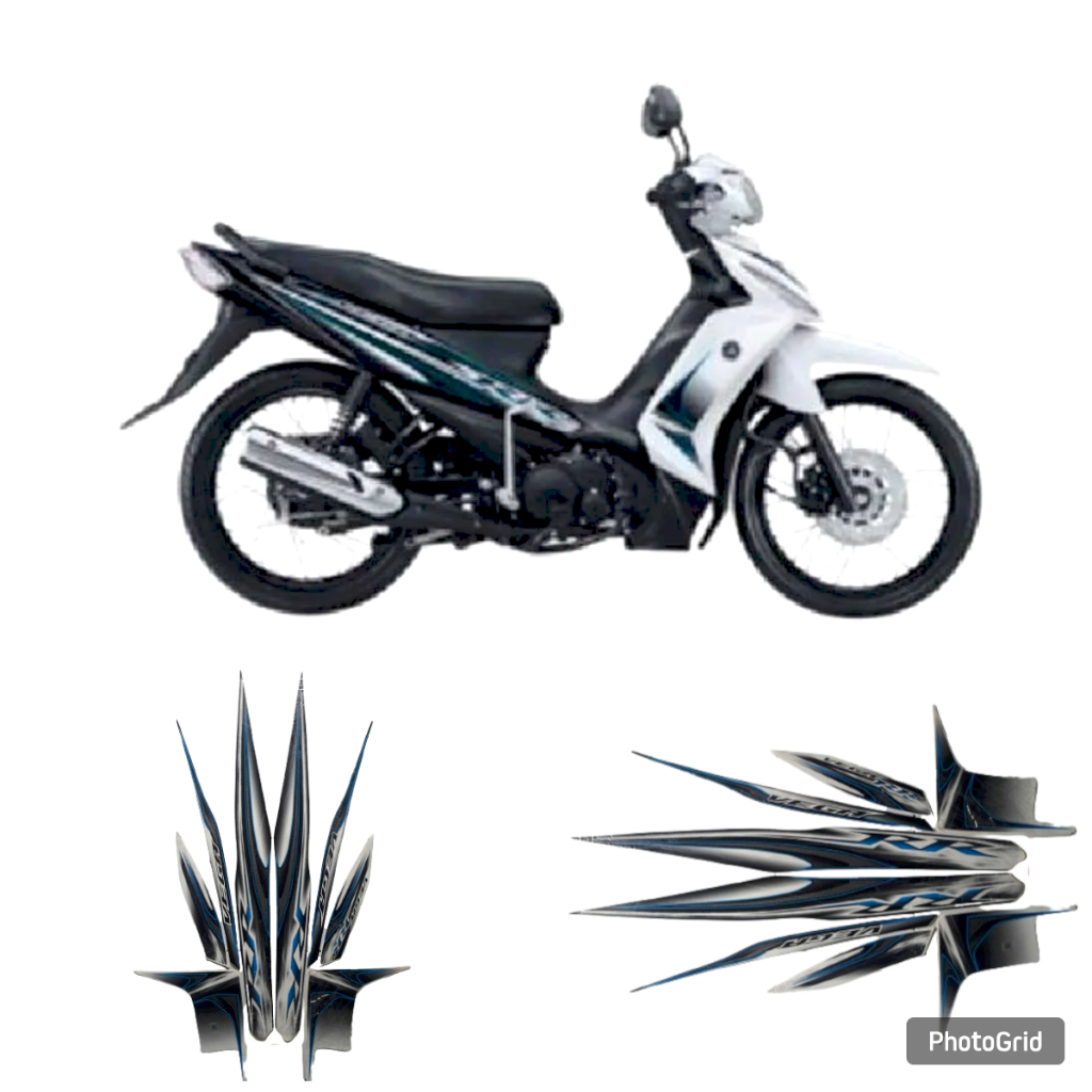 STIKER STRIPING LIS BODY MOTOR VEGA RR 2013 PUTIH-HITAM-BIRU