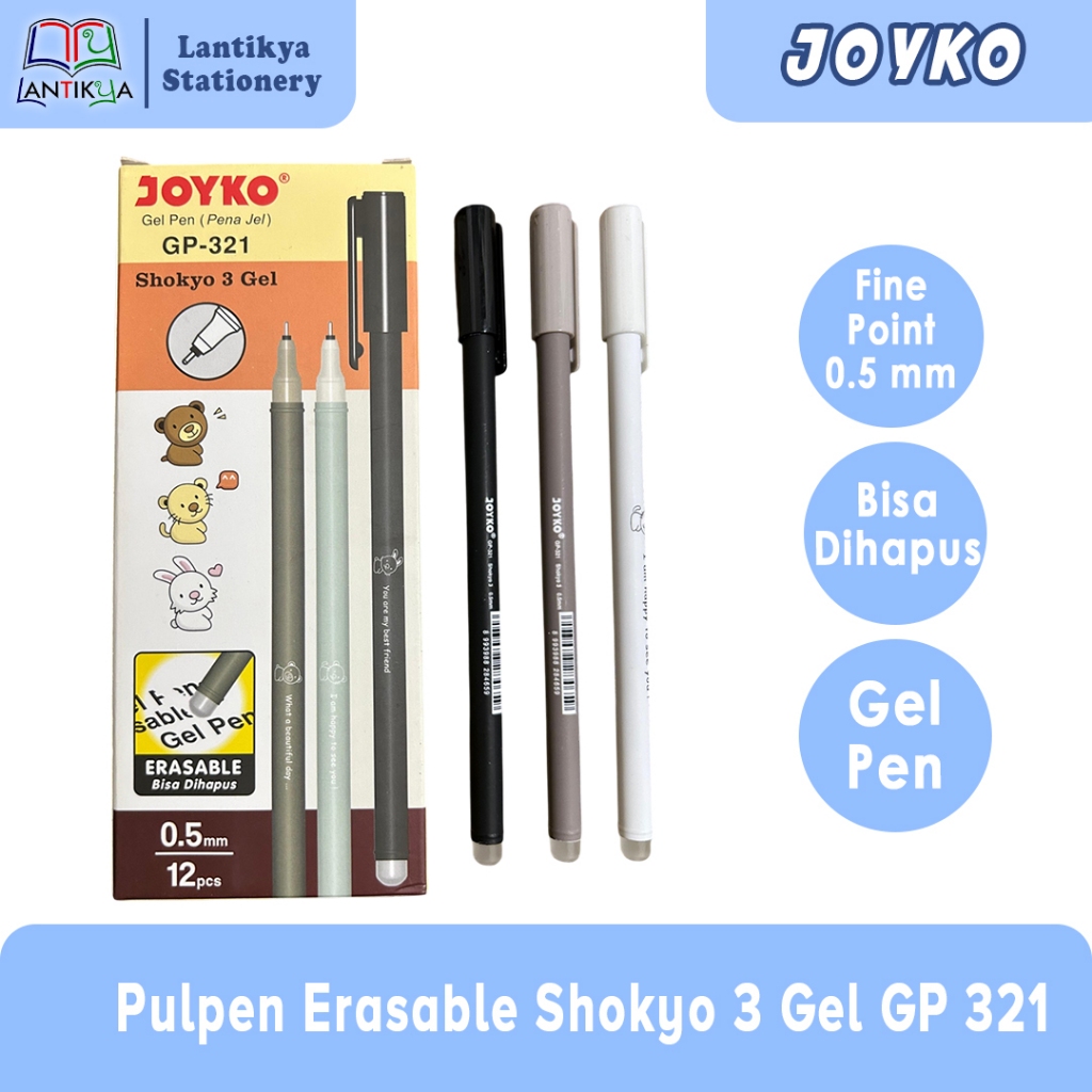

Pulpen Erasable Joyko GP-321 Shokyo 3 Gel Pen 0.5mm PER PCS