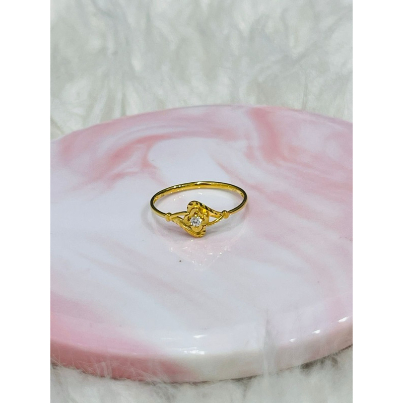 cincin bunga AD uk 15 elegant mewah emas asli kadar 700