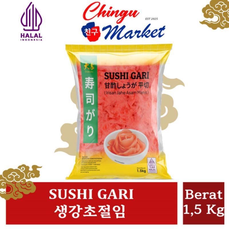 

Halal Sushi Gari Berat 1.5 Kg/acar jahe1.5gr