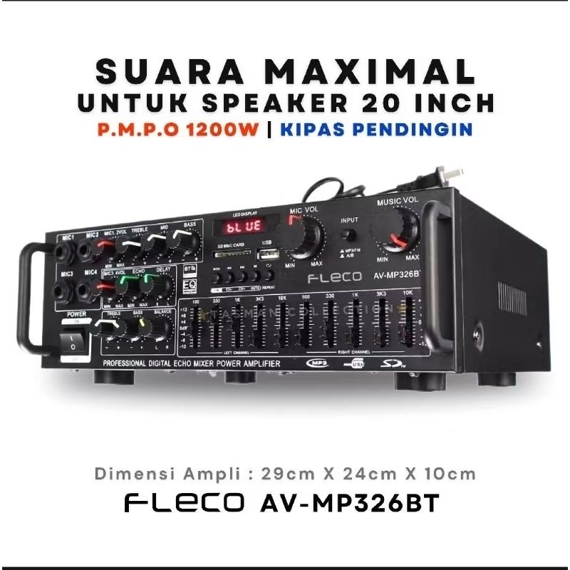NEW FLECO POWER AMPLIFIER DIGITAL AUDIO FLECO BT-329 MP3USBSD CARDBTHIFIFM AMPLIFIER KARAOKE
