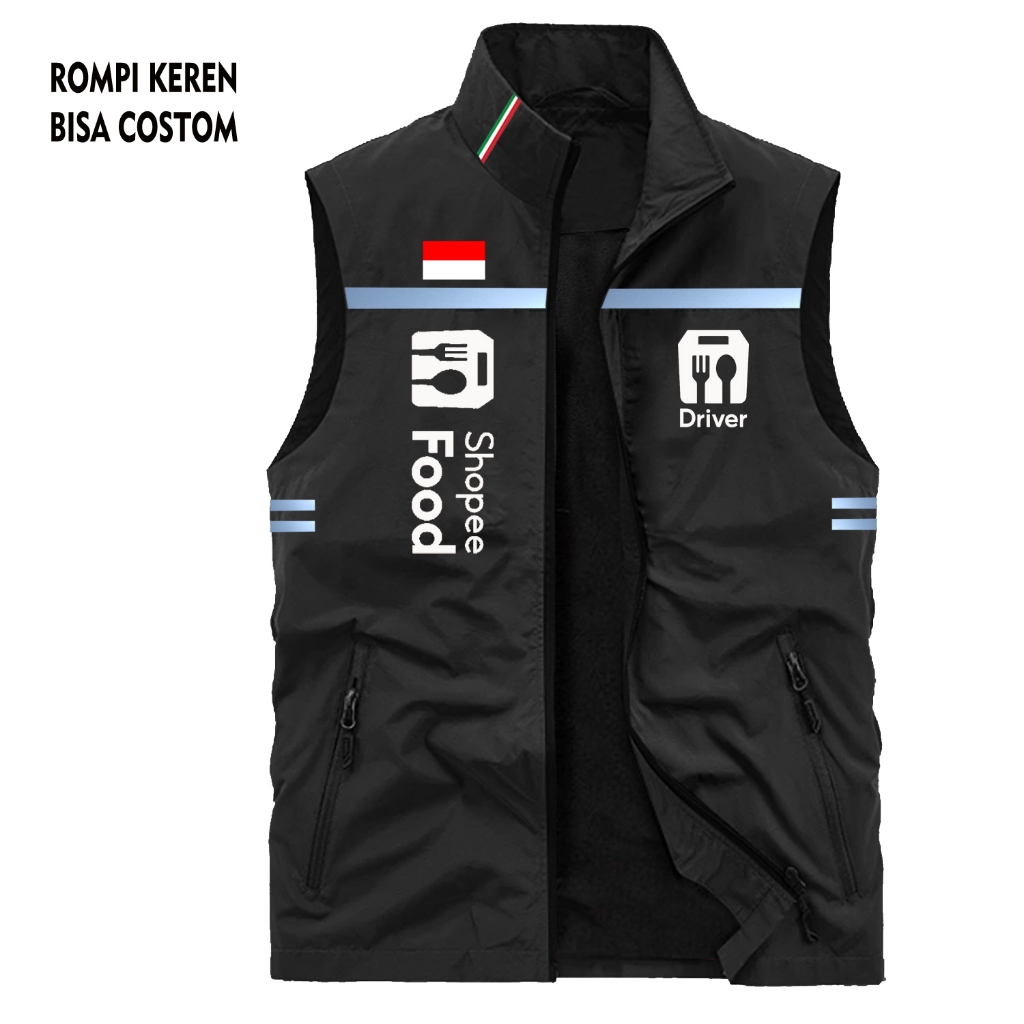 Rompi Pria | Rompi Vest Ojol | Rompi Vest Driver ShopiFood | Jaket Rompi ShopiFood | Rompi Ojol Driv