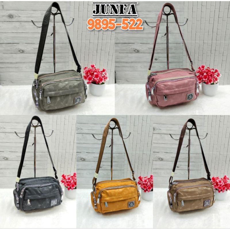 Tas wanita selempang junfa mini 9895-522 bahan kain parasut