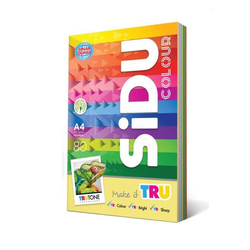 

Kertas HVS A4 Rainbow 10 Warna Sidu 80gr