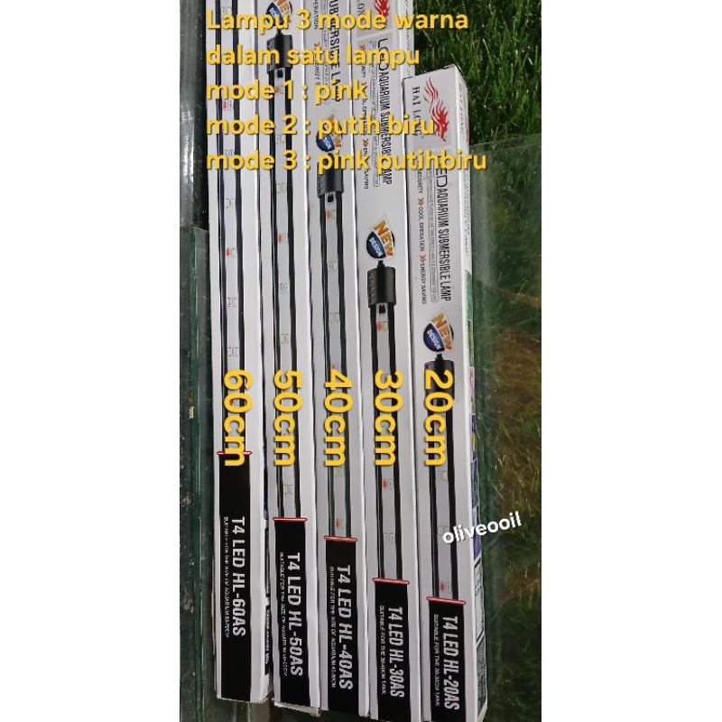 (KHUSUS INSTANT) Lampu T4 LED HL aquarium akuarium kolam Hailong Hai Long AS 3x ganti mode warna 20c