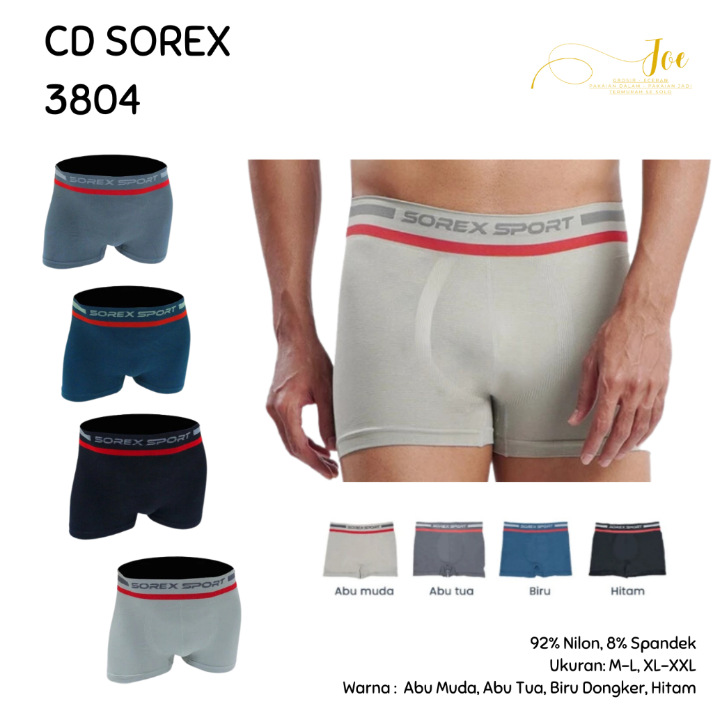 ISI 2 / CD Pria SOREX M 3804 Boxer Cowok / Celana Dalam Cowok SOREX/ Pakaian Dalam Pria
