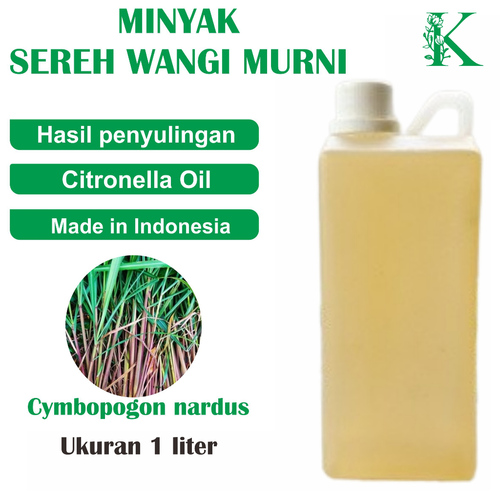 1liter - minyak sereh wangi murni tanpa campuran citronella oil minyak atsiri asli penyulingan