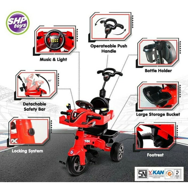 MAINAN MOBIL MOBILAN SEPEDA DORONG ANAK RODA TIGA SHP TRX 575 BESAR