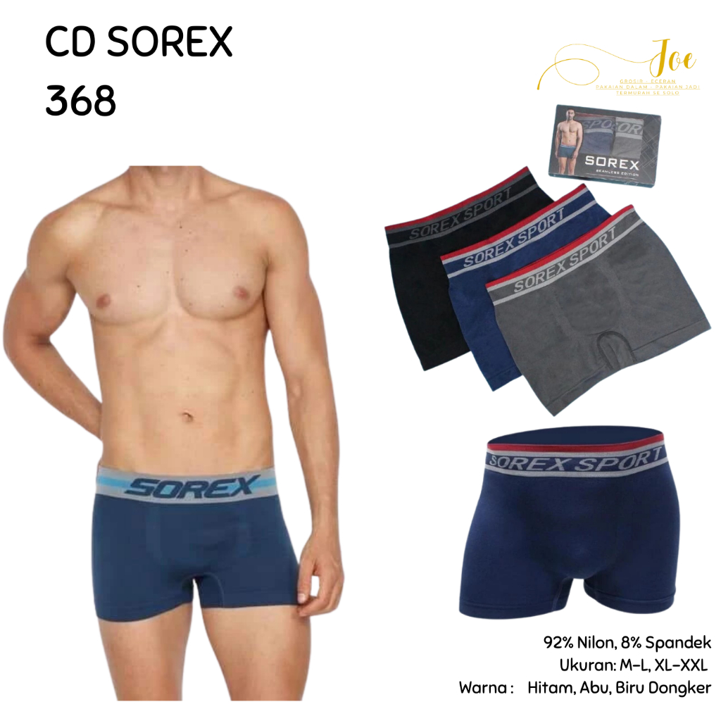 [ISI 2] CD Pria SOREX 368 / Boxer Cowok CD Cowok SOREX / Boxer Pria Sorex Premium