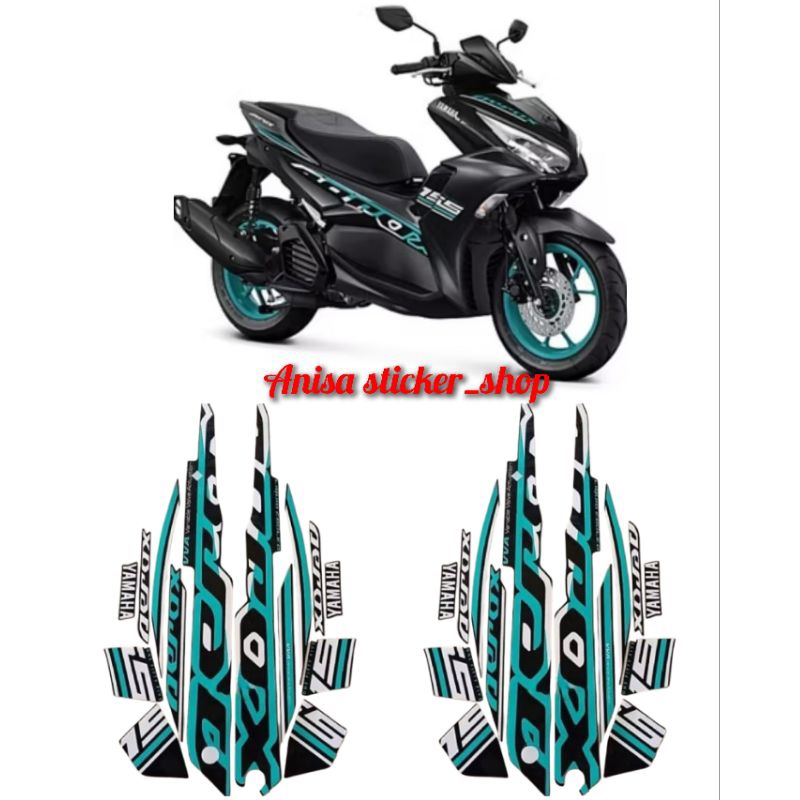 Striping stiker yamaha aerox 155 2022 hitam biru tosca full body polet lis body standar berkualitas