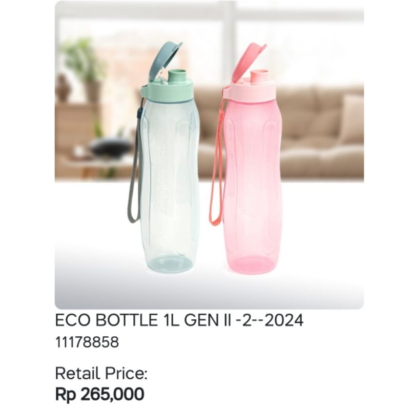 eco botol 1 liter tupperware warna