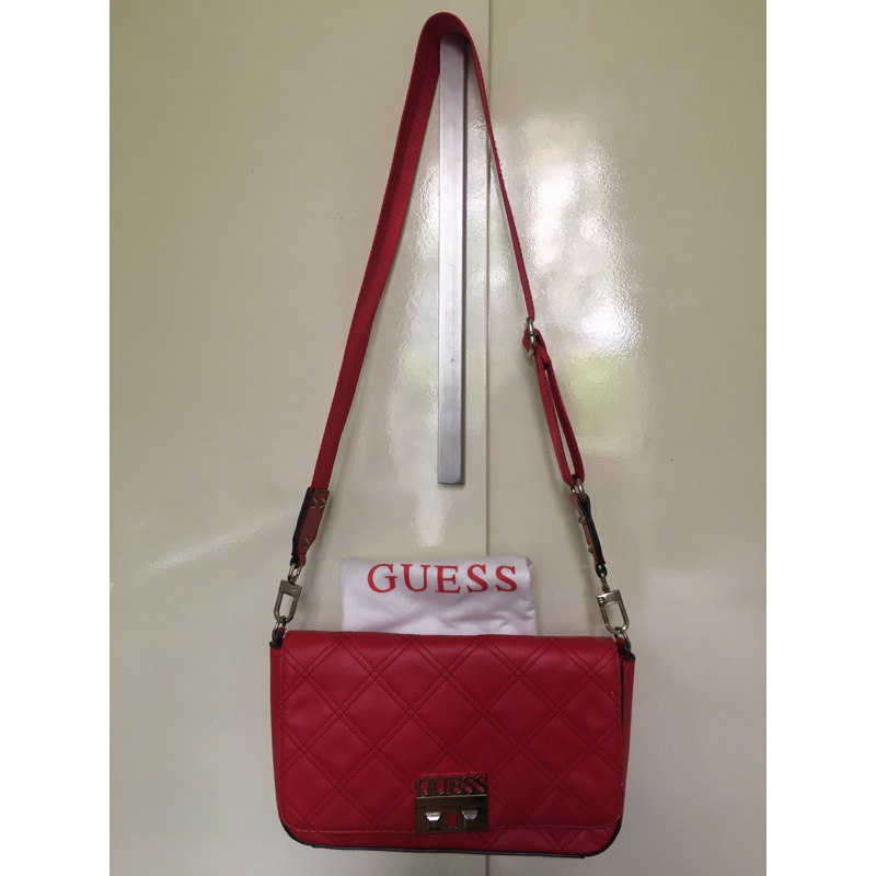 PRELOVED Tas GUESS BAG ORI bahu selempang Red Merah
