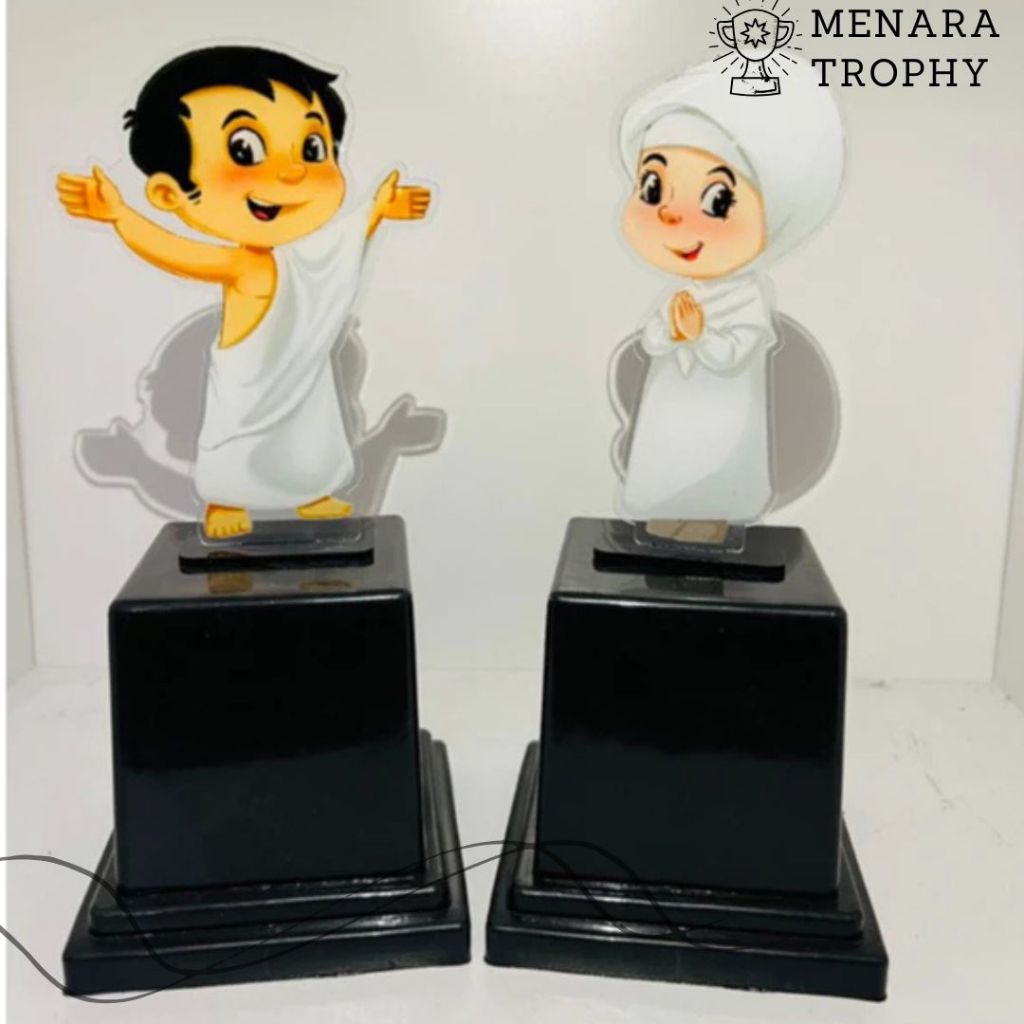 Piala Manasik Haji Anak Akrilik Piala Akrilik Manasik Haji (Ihram) - Piala Akrilik Karakter Haji Ihr