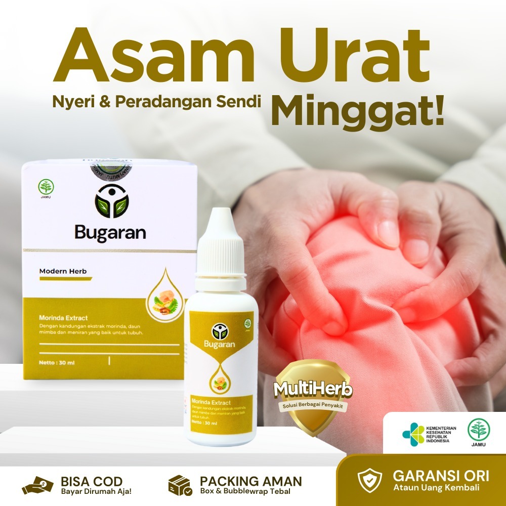 

Bugaran Herbal Modern - Jamu Tetes Atasi Asam Urat Nyeri & Peradangan Sendi MinggaT