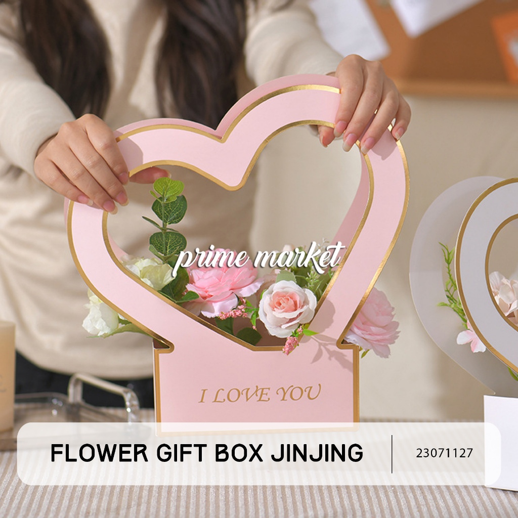 

Flower Box Buket Bunga I Love You Kotak Bunga Jinjing Box Bunga Tenteng Handy Bag Florist (23071127)