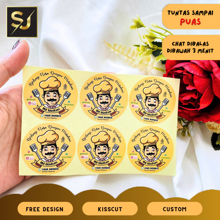 

2-4 Cetak Stiker Warung Nasi Warnas Sangjaya Sticker Packaging Box Dus Kardus Restoran Murah Custom