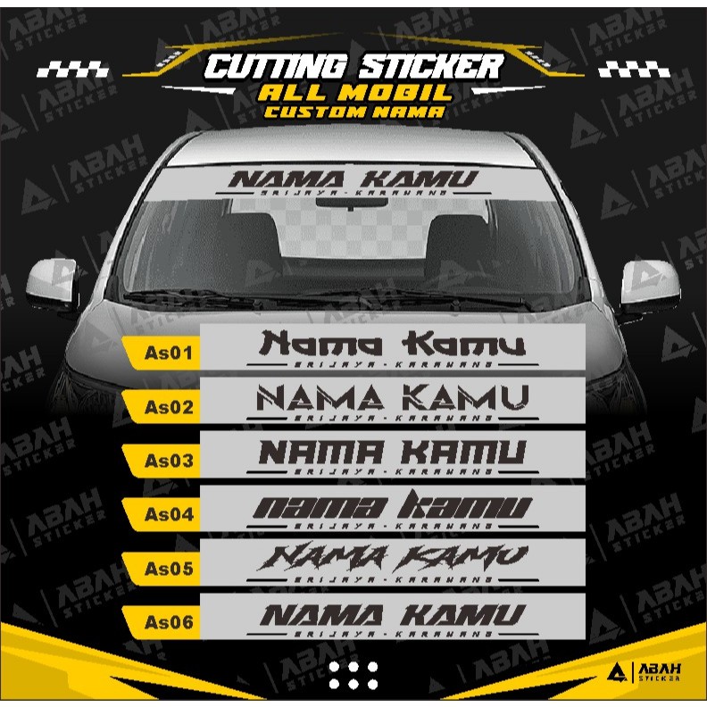 Stiker Kaca Mobil AVANZA Depan atas (Bisa Costum dan Request ) sticker mobil STIKER nama bolong