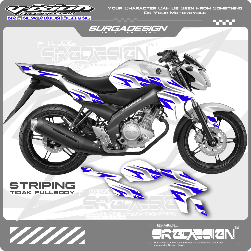 STICKER VIXION PUTIH, STICKER VIXION NVL PUTIH, STIKER VIXION NVL, STIKER VIXION NVL PUTIH