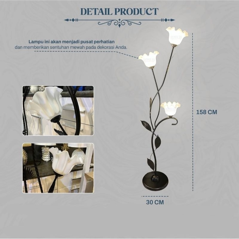 Standing lamp / lampu baca berdiri lampu hias sudut minimalis vintage lampu berdiri lamp