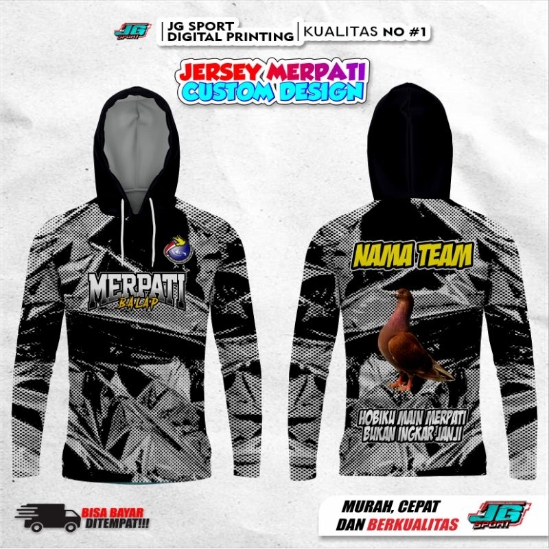 Jersey Merpati Custom Design Nama Team