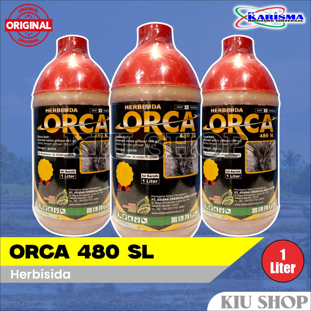 Grosir / ORCA 480 SL - 1 Liter / HERBISIDA Kendalikan Gulma Kelapa Sawit / Glifosat