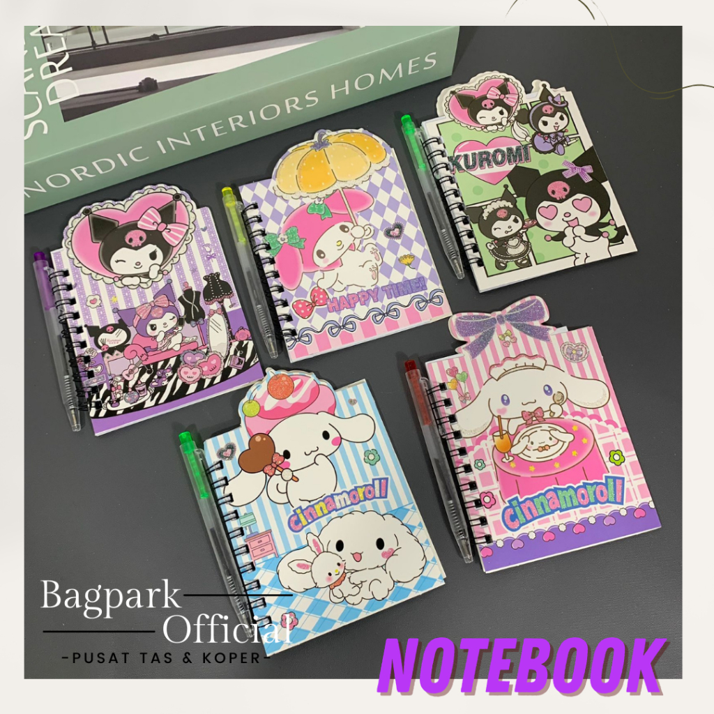 

Notebook Sanrio Kuromi Melody Cinnamorol Memo Diary Buku Catatan Jurnal Notepad Buku Tulis Mini Free Pena