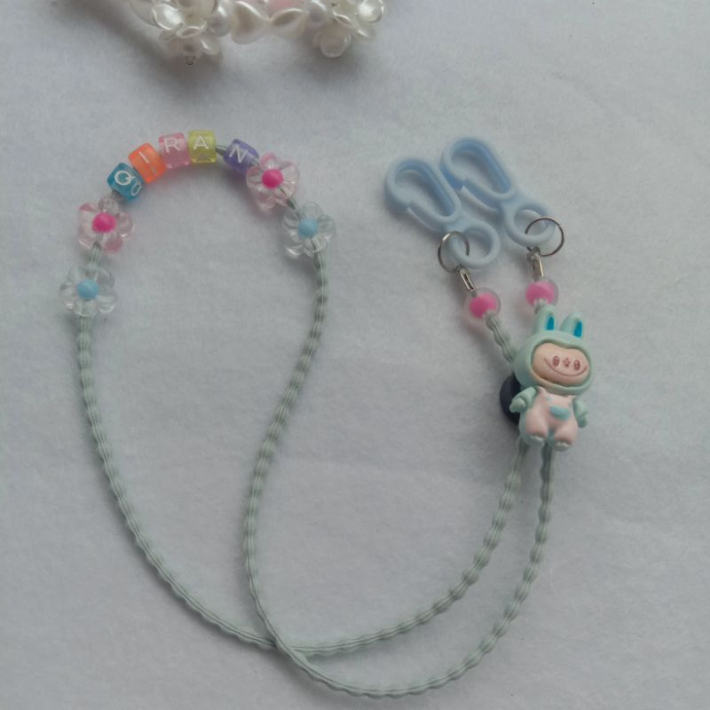 strap masker anak/ strap masker labubu/ strap masker custom nama