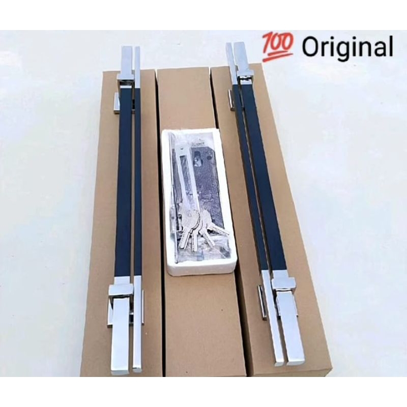 Gagang Pintu Minimalis/Handle Pintu Rumah 1set + Kunci