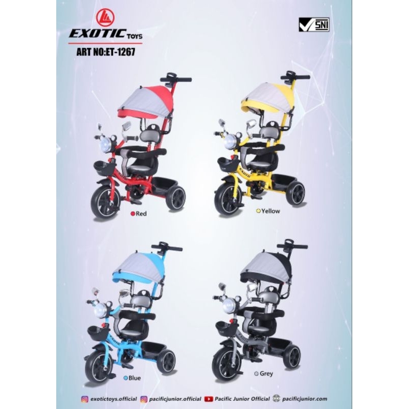 TRICYCLE EXOTIC ET-1267 Sepeda Dorongan Bayi