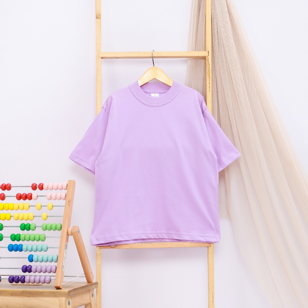 Kaos Polos Anak Oversize - UNGU | Kaos Anak Unisex | Baju Polos Anak Oversize | Kaos Polos Anak Prem