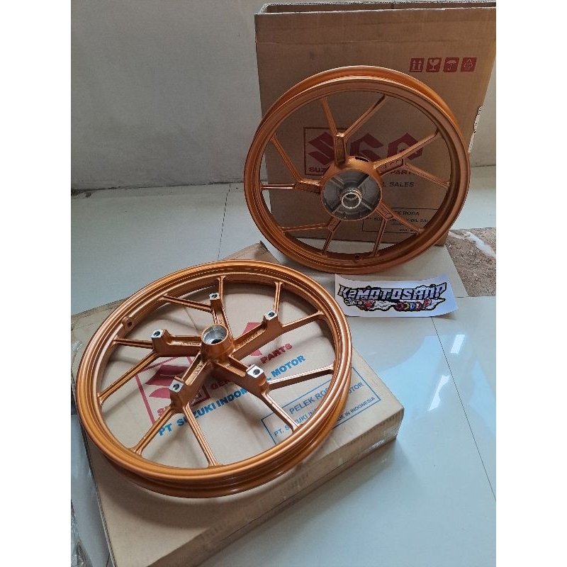Velg Roda Depan Belakang Satria Fu Fi Injeksi Gold Original SGP