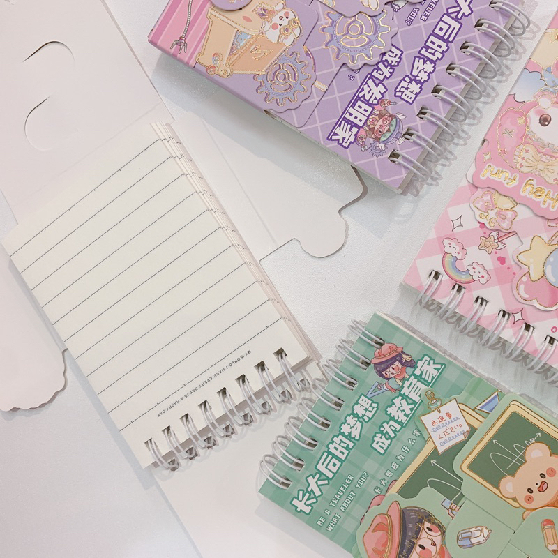 

NOTEBOOK/BUKU TULIS BUKU CATATAN/lNOTE BOOK RING MOTIF BUKU MEMO KECIL A7 ISI 80 LEMBAR