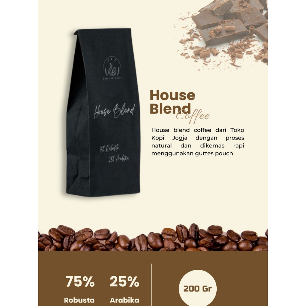 

House Blend 1 Kg / 200 Gram 50% Robusta 50% Arabika Fresh Roasted Coffee Toko Kopi Jogja