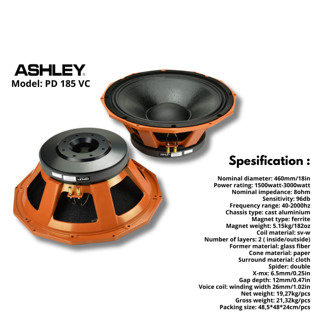 SPEAKER 18INCH ASHLEY TIPE PD185VC
