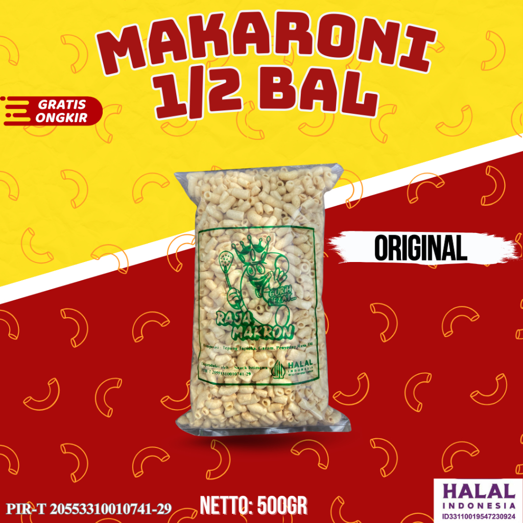 

Ukf5Pc6F4H (Kuliner.Kita) 1/2 Bal Makaroni Kress Bantat Kemasan 500Gr - 5 Varian Rasa Food Snack