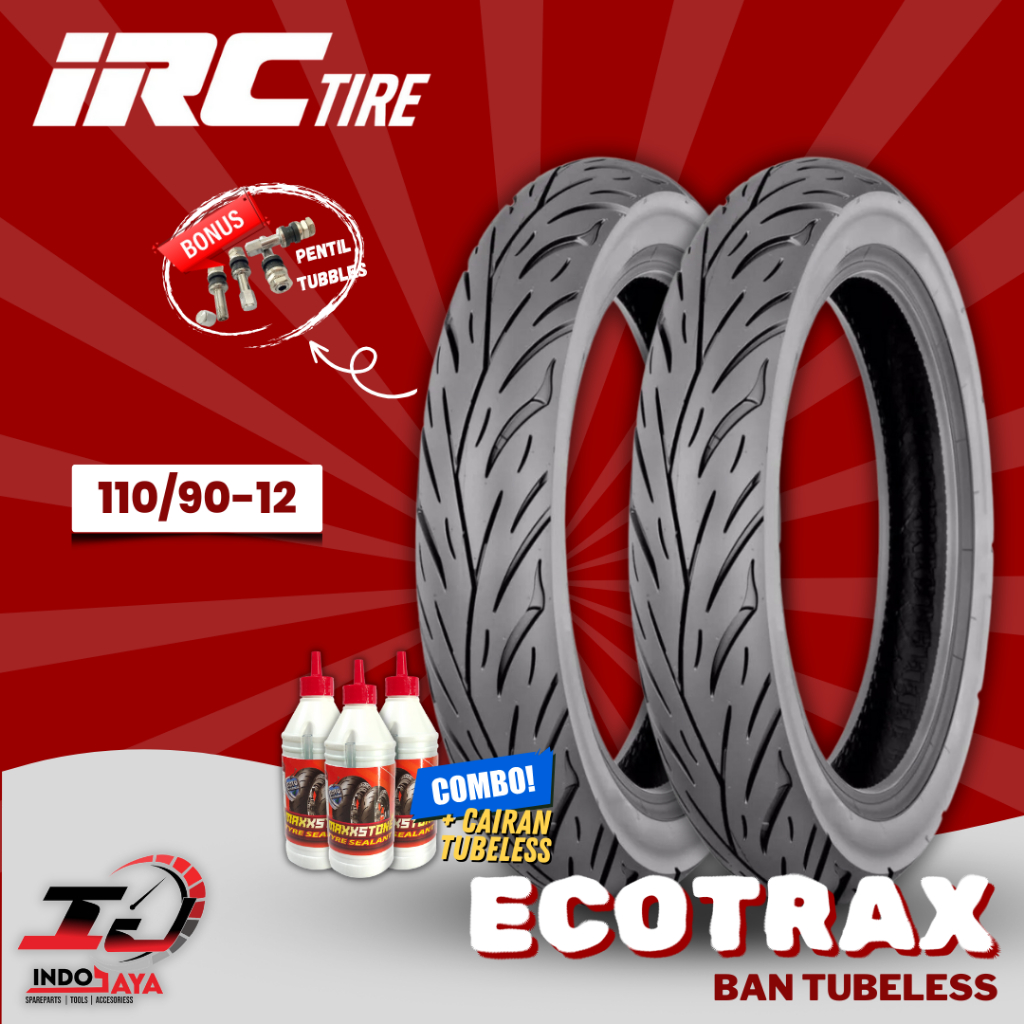 [READY COD] BAN LUAR TUBELESS IRC ECOTRAX NR96 (110/90-12) RING 12 BAN SCOOPY DEPAN BELAKANG / NR-96