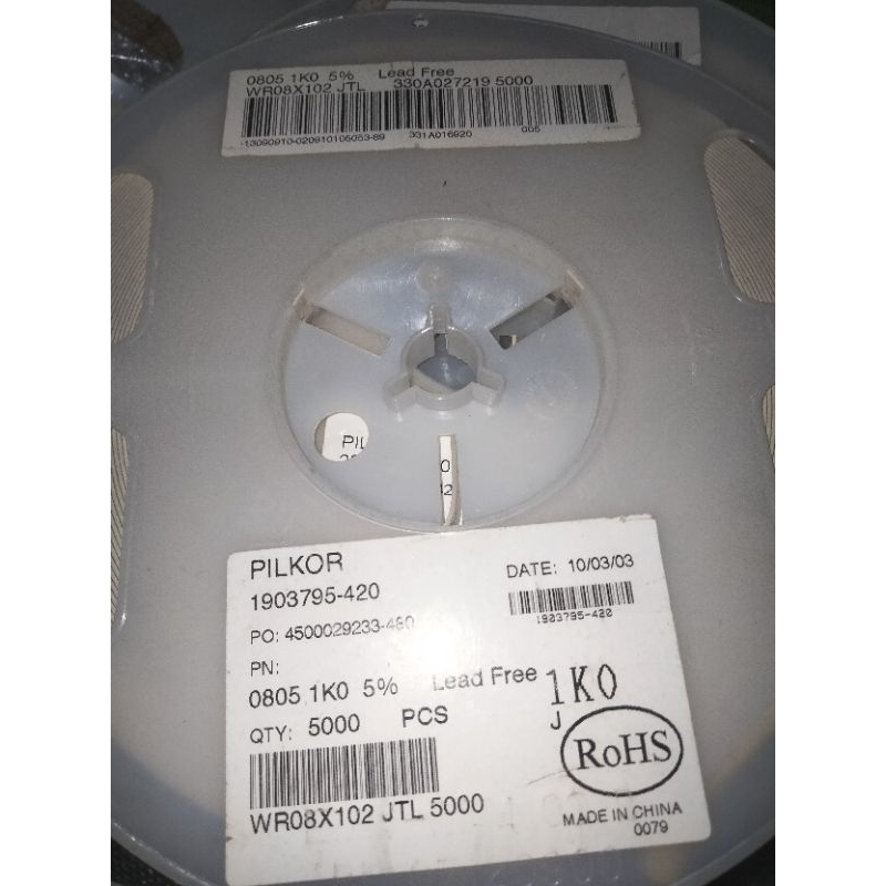 Resistor Smd 1k 5% size 0805 (50pcs)